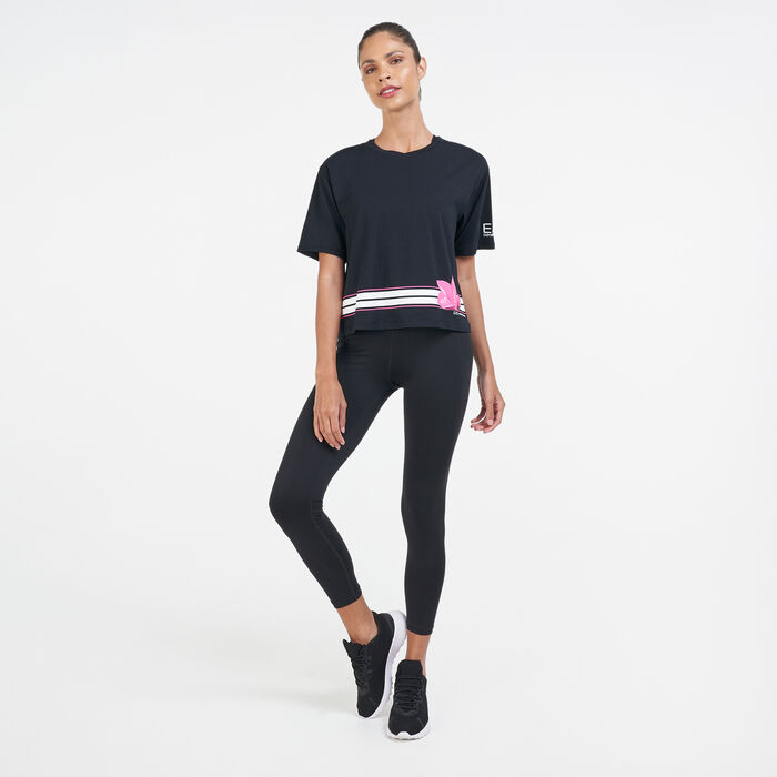EA7 Emporio Armani Women's Coloublock T-Shirt Black EA7 Emporio Armani Women's Coloublock T-Shirt Black image number 2