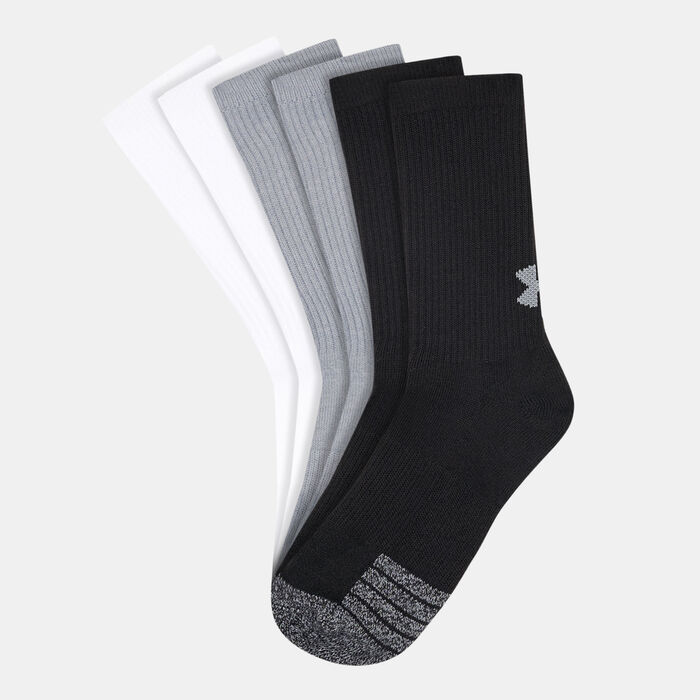 Under Armour Kids' Heatgear Crew Socks (3 Pack) Grey image number 0