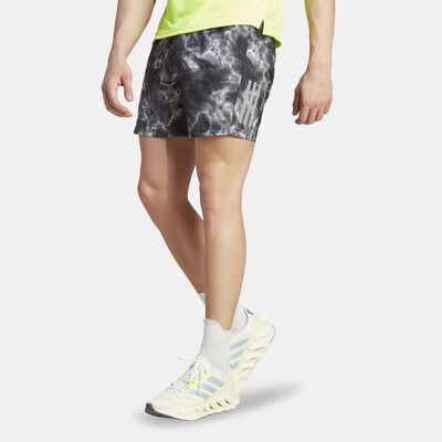 adidas Men's Own the Run Allover Print Shorts Black