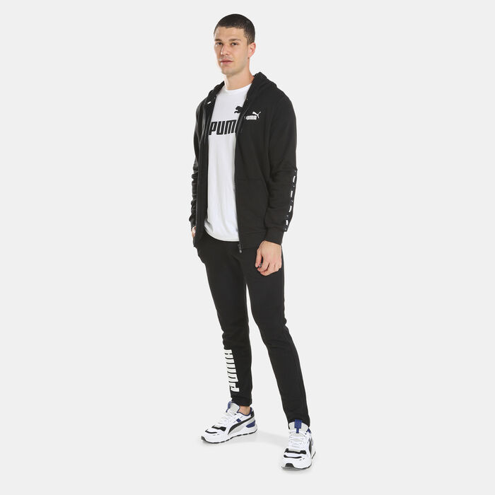 PUMA Men's Essentials+ Full-Zip Hoodie Black PUMA Men's Essentials+ Full-Zip Hoodie Black image number 2