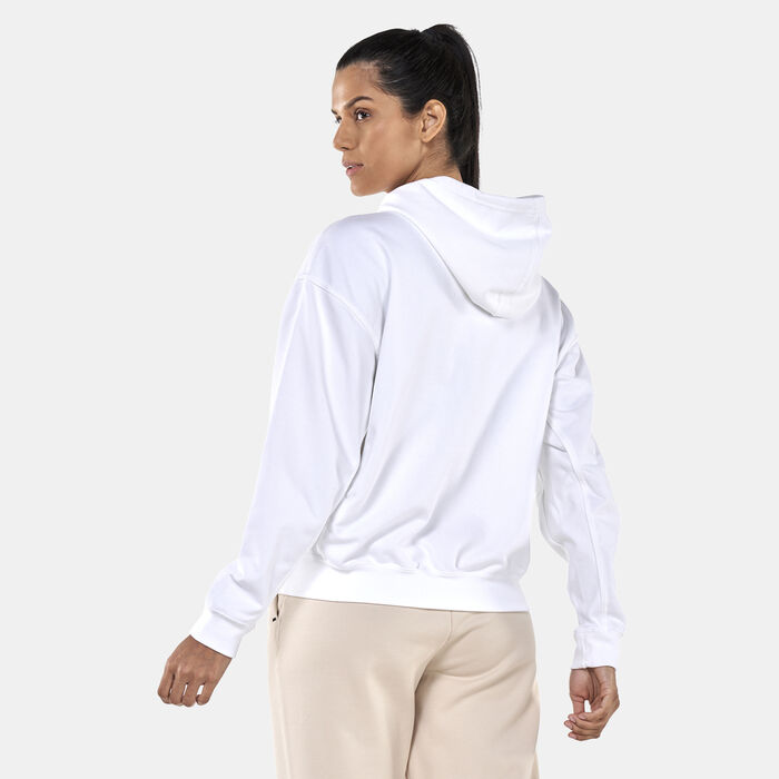 Nike Women's Court Fleece Tennis Hoodie White Nike Women's Court Fleece Tennis Hoodie White image number 1