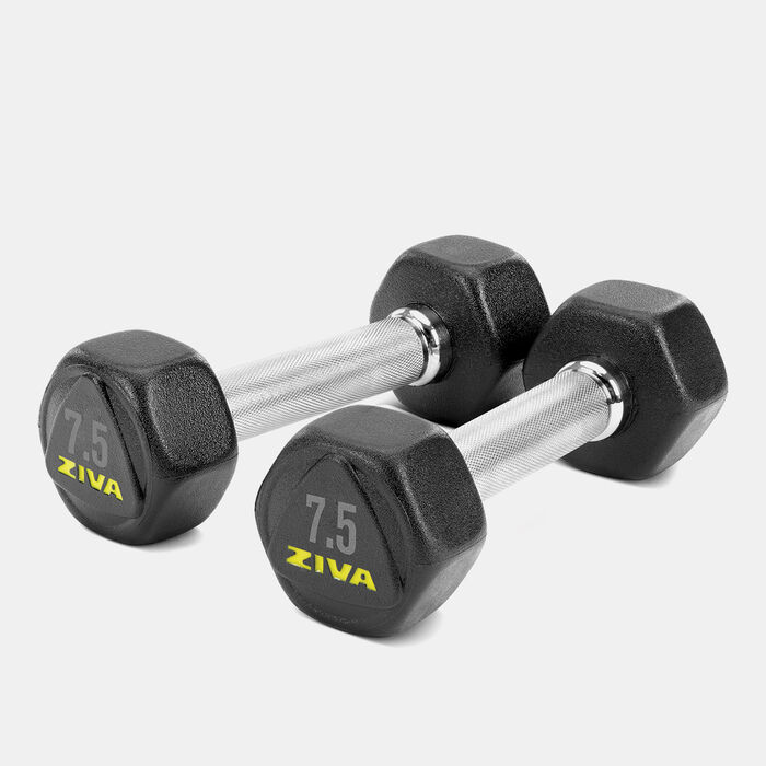 ZIVA Performance Hexagon Steel Dumbbell - 7.5kg (1 Pair) Multi image number 0