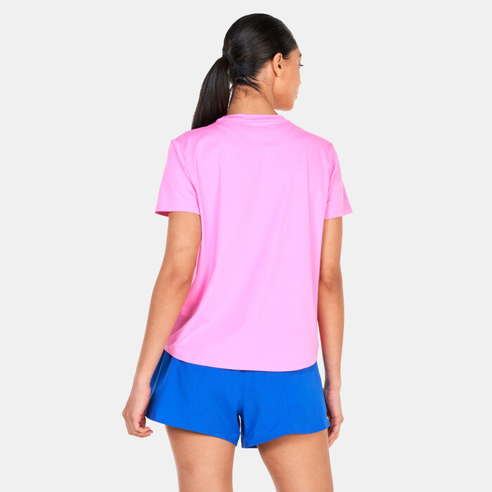 Nike Women's One Swoosh Dri-FIT Running Top Pink Nike Women's One Swoosh Dri-FIT Running Top Pink image number 1
