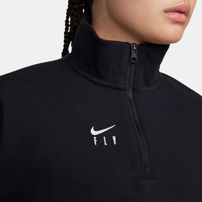 Nike Women's Swoosh Fly 1/4-Zip Basketball Graphic Top Black image number 5