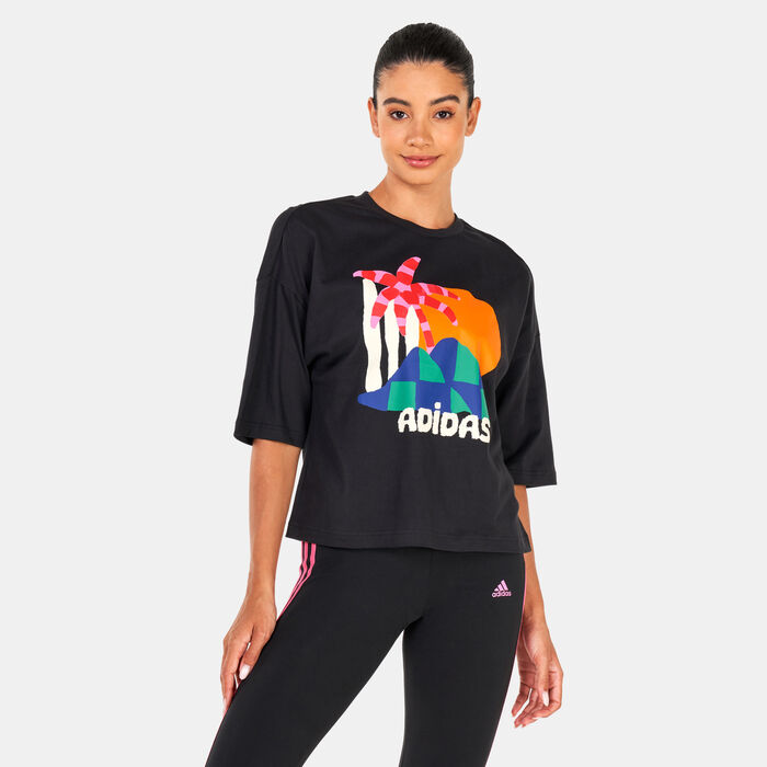 adidas Women's X FARM Rio T-Shirt Black image number 0