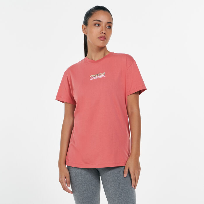 Converse Women's Flower T-Shirt Pink Converse Women's Flower T-Shirt Pink image number 1