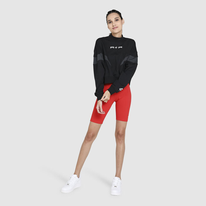 Nike Women's Air Mock Fleece Sweatshirt Black Nike Women's Air Mock Fleece Sweatshirt Black image number 2