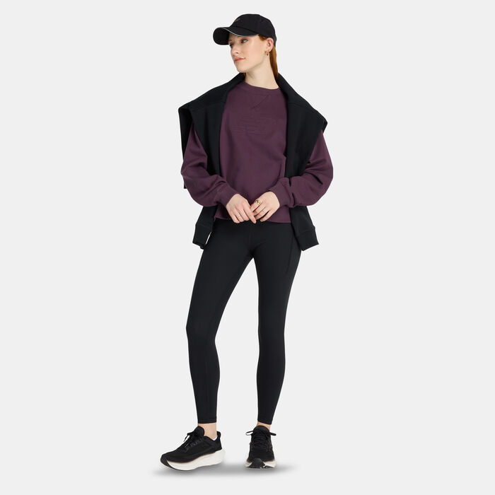 New Balance Women's Logo French Terry Sweatshirt Purple New Balance Women's Logo French Terry Sweatshirt Purple image number 4