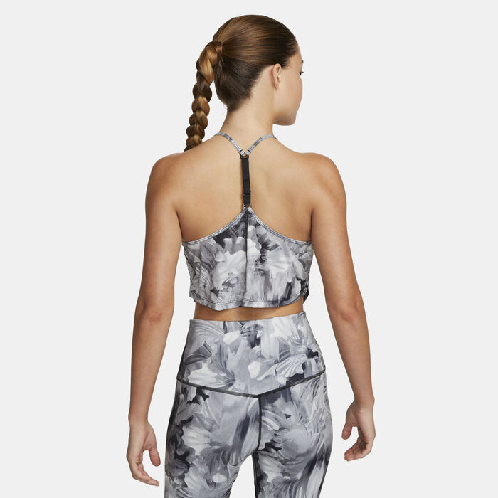 Nike Women's Dri-FIT One Cropped Printed Tank Top Grey Nike Women's Dri-FIT One Cropped Printed Tank Top Grey image number 1