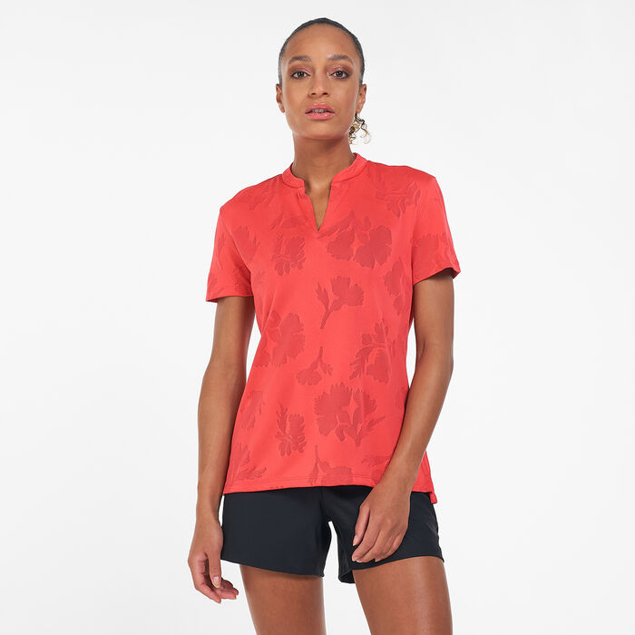 Nike Golf Women's Dri-FIT Victory Floral Polo Shirt Red Nike Golf Women's Dri-FIT Victory Floral Polo Shirt Red image number 0