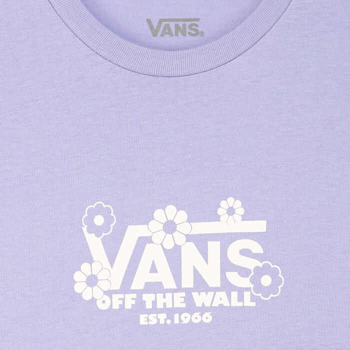 Vans Kids' Floral Check Daisy Print T-Shirt Dress Purple image number 2