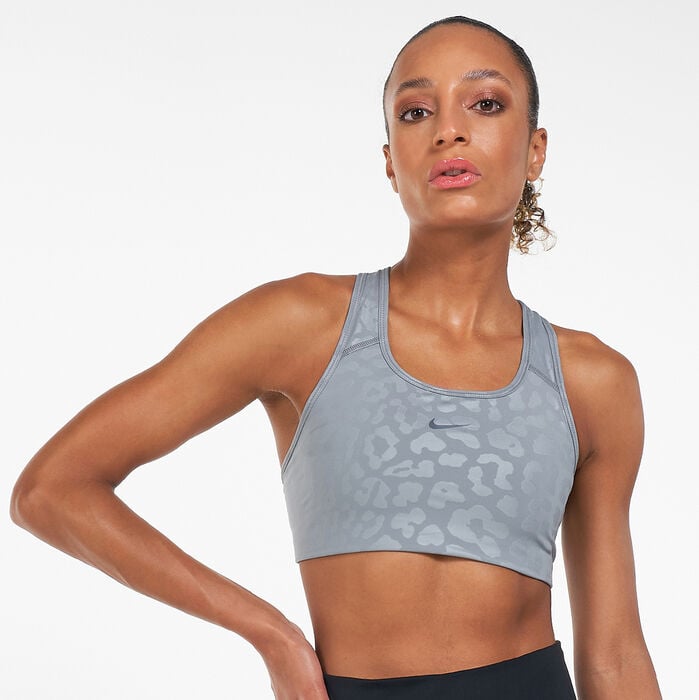 Nike Women's Dri-FIT Swoosh Sports Bra Grey Nike Women's Dri-FIT Swoosh Sports Bra Grey image number 0