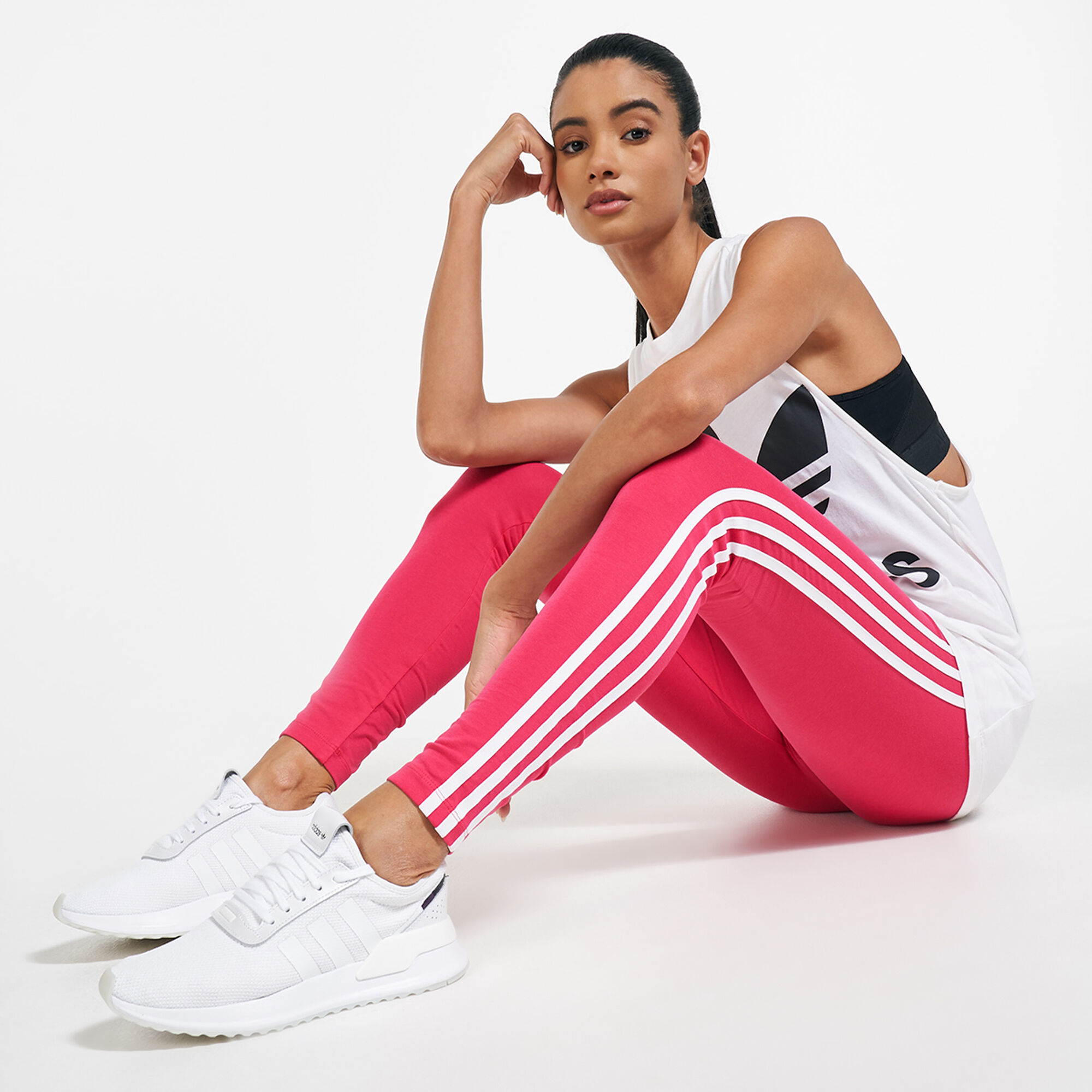 Women s Adicolor 3 Stripes Leggings Pink adidas in Qatar SSS