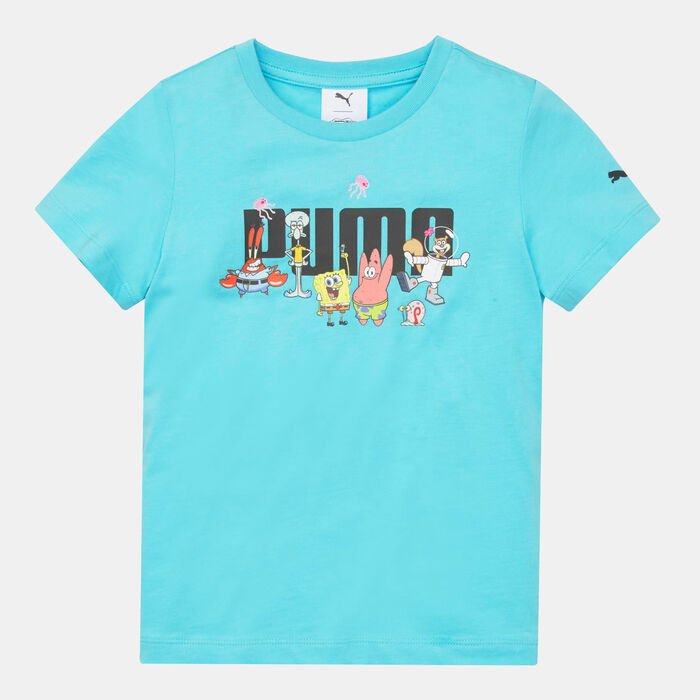 PUMA Kids' x SPONGEBOB Logo T-Shirt Blue image number 0
