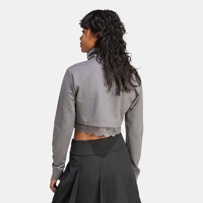 adidas Originals Women's Lace 1/4-Zip Track Jacket Grey