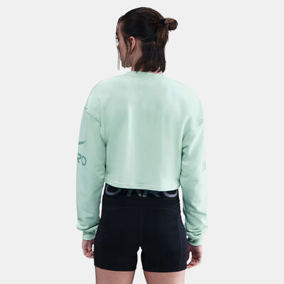 Nike Women's Pro Dri-FIT French Terry Sweatshirt Green