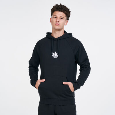 adidas Originals Men's Adicolor 3D Trefoil Graphic Hoodie Black