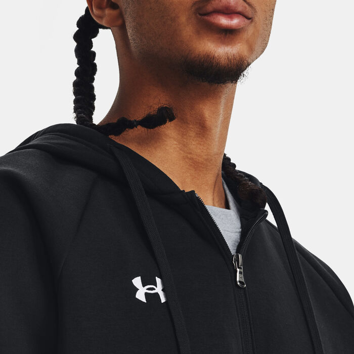 Under Armour Men's Rival Fleece Full-Zip Hoodie Black Under Armour Men's Rival Fleece Full-Zip Hoodie Black image number 3