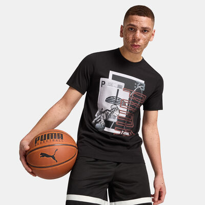 PUMA Men's Winning Shot Basketball Graphic T-Shirt Black