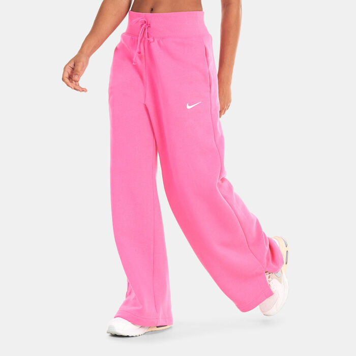 Nike Women's Sportswear Phoenix Fleece Wide-Leg Sweatpants Pink image number 0