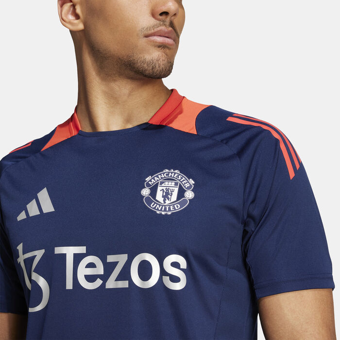 adidas Men's Manchester United Tiro 24 Training Football Top Blue adidas Men's Manchester United Tiro 24 Training Football Top Blue image number 3