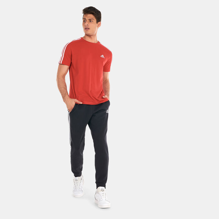 adidas Men's Essentials 3-Stripes T-Shirt Red image number 2