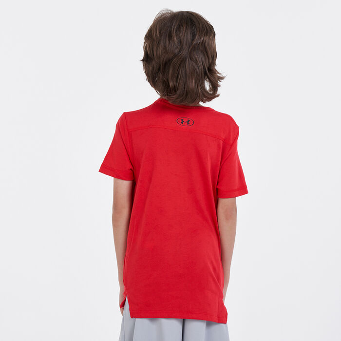 Under Armour Kids' Project Rock Show Me Sweat T-Shirt Red image number 1