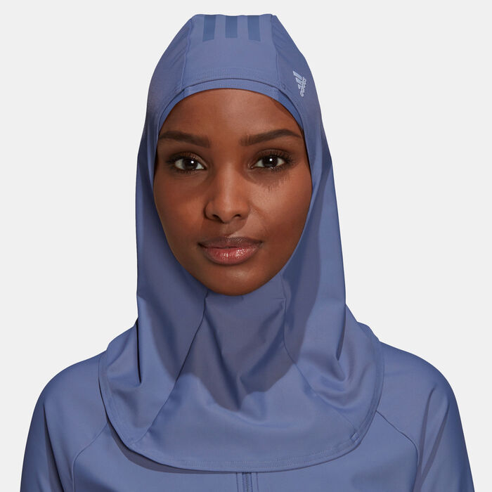 adidas Women's 3-Stripes Swimming Hijab Blue image number 0