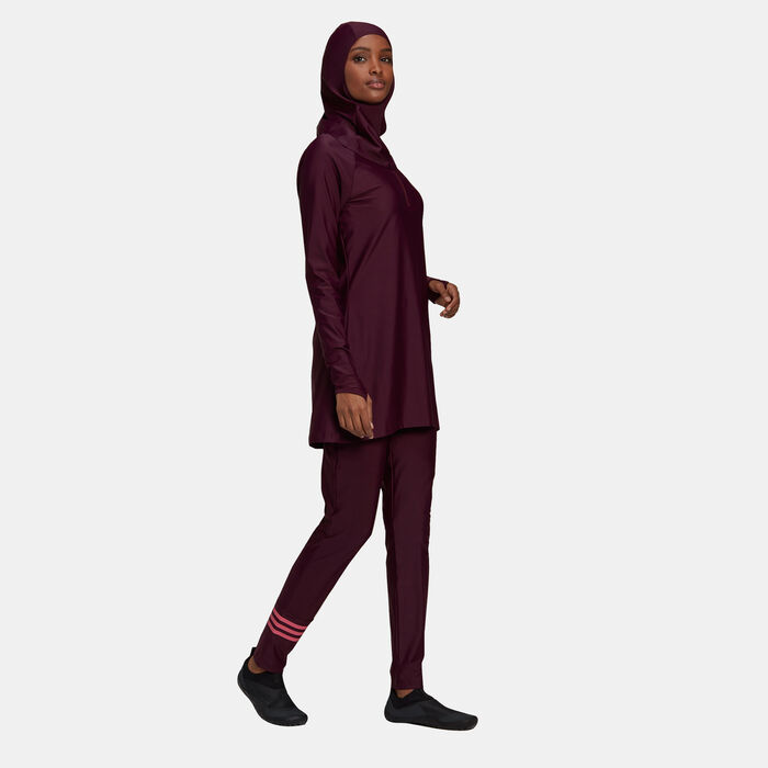 adidas Women's 3-Stripes Swimming Hijab Red image number 5