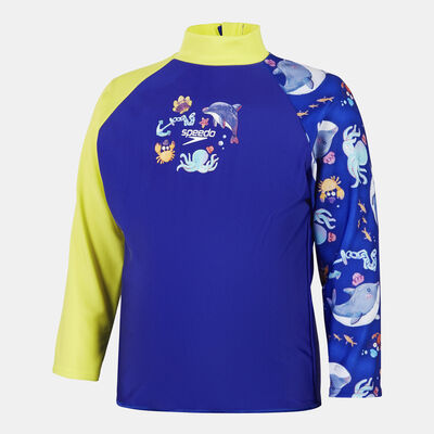 Speedo Kids' Digital Long Sleeve Swimming Rashguard Blue
