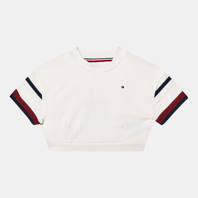 Tommy Hilfiger Kids' Global Striped Crop Top White