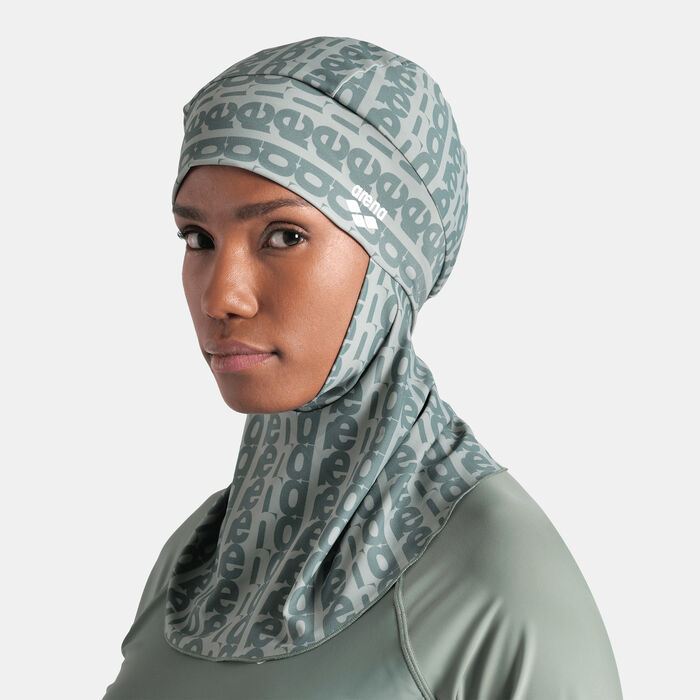 Arena Women's Modesty Allover Print Swimming Hijab Black image number 4