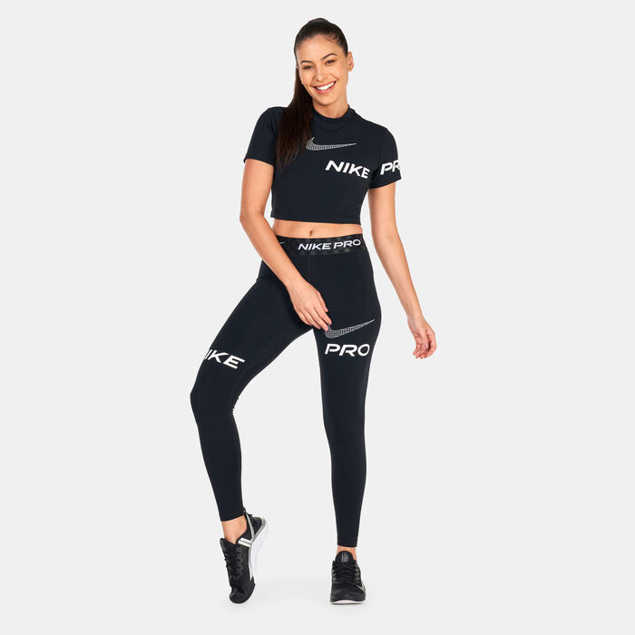 Nike Women's Dri-FIT Crop Top Black Nike Women's Dri-FIT Crop Top Black image number 2