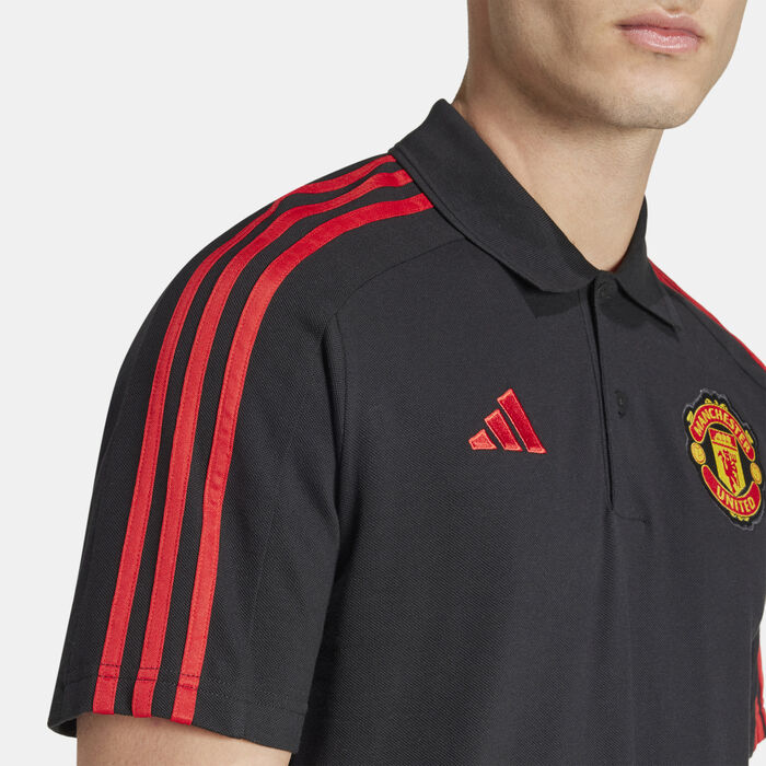adidas Men's Manchester United DNA Polo Shirt Black image number 3