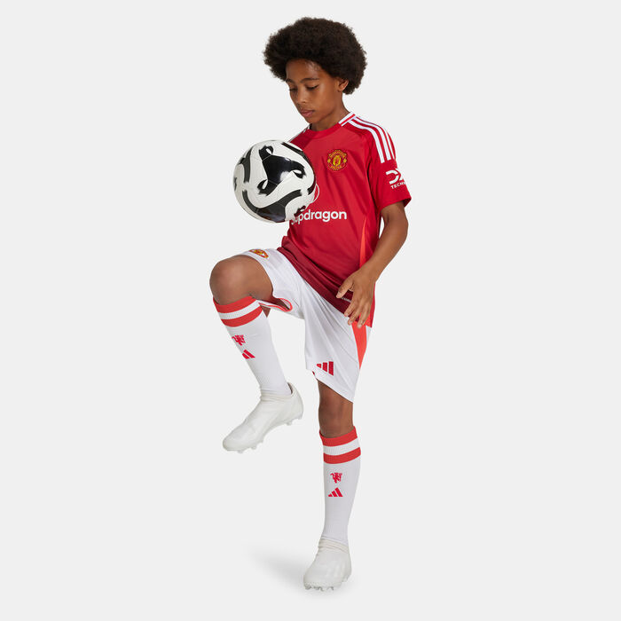 adidas Kids' Manchester United 24/25 Home Replica Football Shorts White adidas Kids' Manchester United 24/25 Home Replica Football Shorts White image number 2