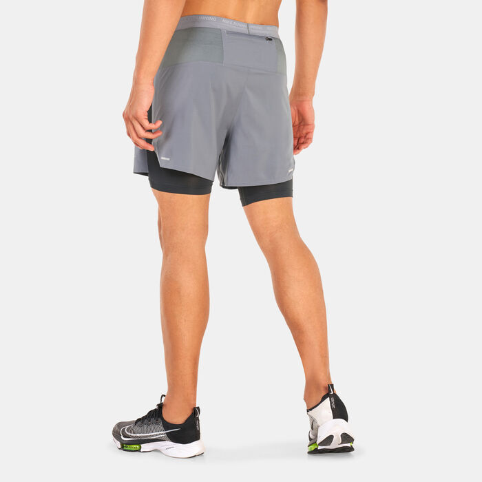 Nike Men's Dri-FIT Stride 5-inch 2-in-1 Running Shorts Grey Nike Men's Dri-FIT Stride 5-inch 2-in-1 Running Shorts Grey image number 1