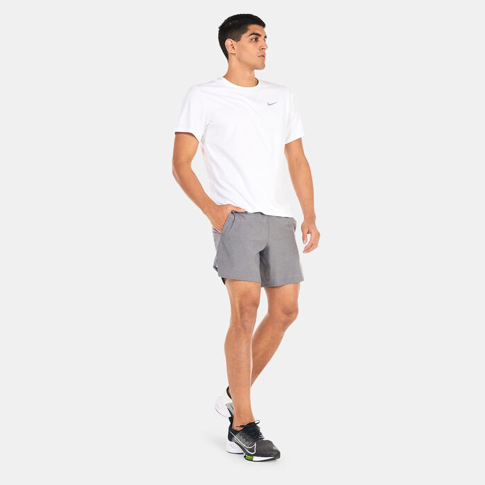 Nike Men's Miler Dri-FIT UV Running T-Shirt White image number 2