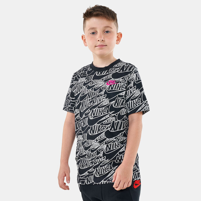 Nike Kids' Sportswear Allover Print T-Shirt White Nike Kids' Sportswear Allover Print T-Shirt White image number 0