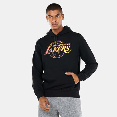 New Era Men's NBA LA Lakers Neon Fade Black Hoodie Black