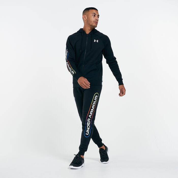 Under Armour Men's Rival Fleece Lockertag Full-Zip Hoodie Black image number 2