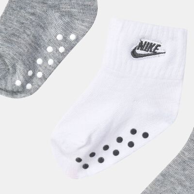 Nike Kids' Core Futura Ankle Socks (3-Pack) (Baby and Toddler) Grey