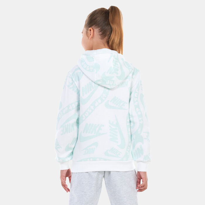 Nike Kids' Club Fleece Printed Pullover Hoodie Blue image number 1