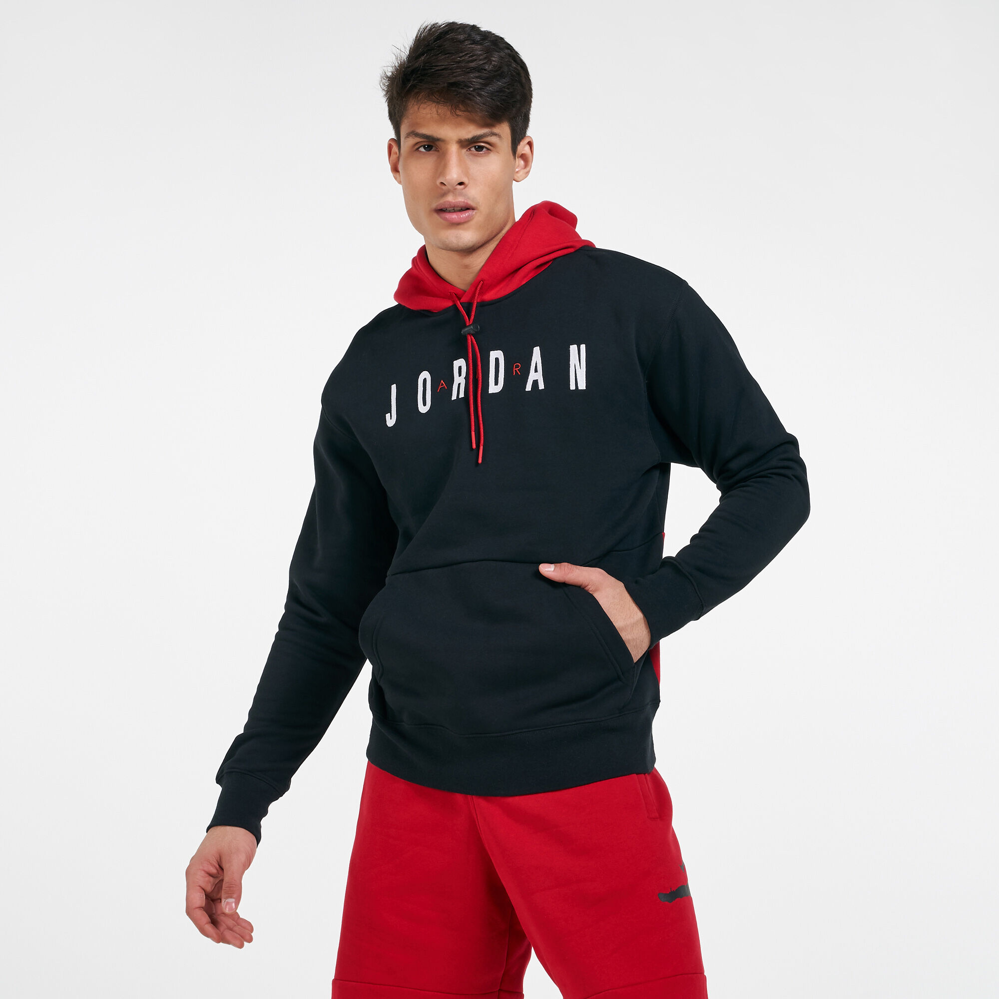 Men s Jumpman Air Fleece Pullover Hoodie Black Jordan in Qatar SSS