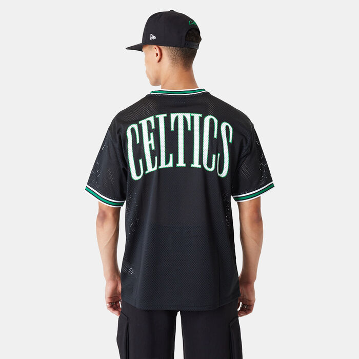 New Era Men's Boston Celtics NBA Mesh T-Shirt Black New Era Men's Boston Celtics NBA Mesh T-Shirt Black image number 1
