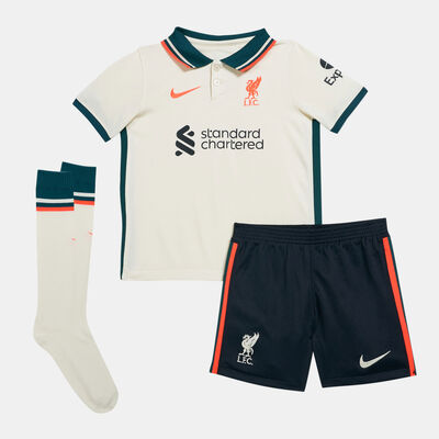 Nike Kids' Liverpool F.C. Away Stadium Football Kit - 2021/22 (Baby and Toddler) White