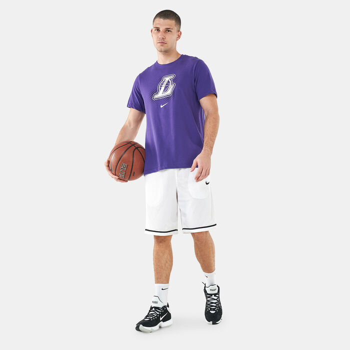Nike Men's NBA Dri-FIT Los Angeles Lakers Logo T-Shirt Purple Nike Men's NBA Dri-FIT Los Angeles Lakers Logo T-Shirt Purple image number 2