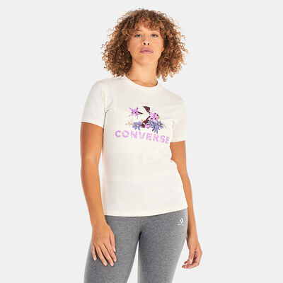 Converse Women's ​Star Chevron Abstract Flowers T-Shirt White
