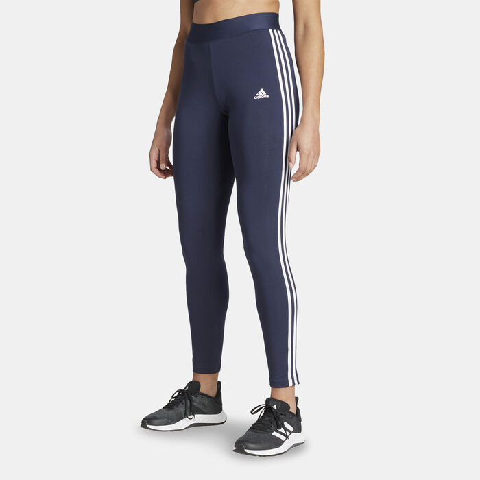 adidas Women's 3 Stripes Leggings Blue adidas Women's 3 Stripes Leggings Blue image number 0