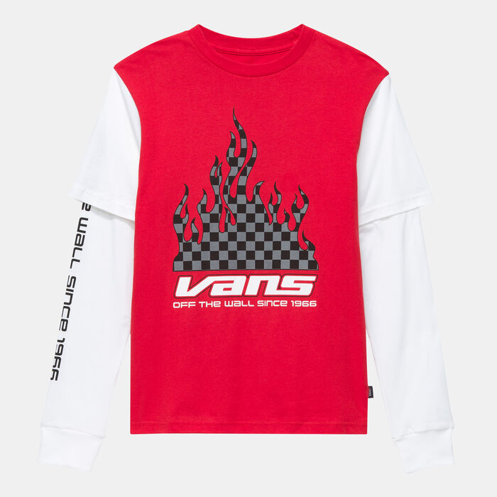 Vans Kids' Reflective Checkerboard Twofer T-Shirt Red image number 0