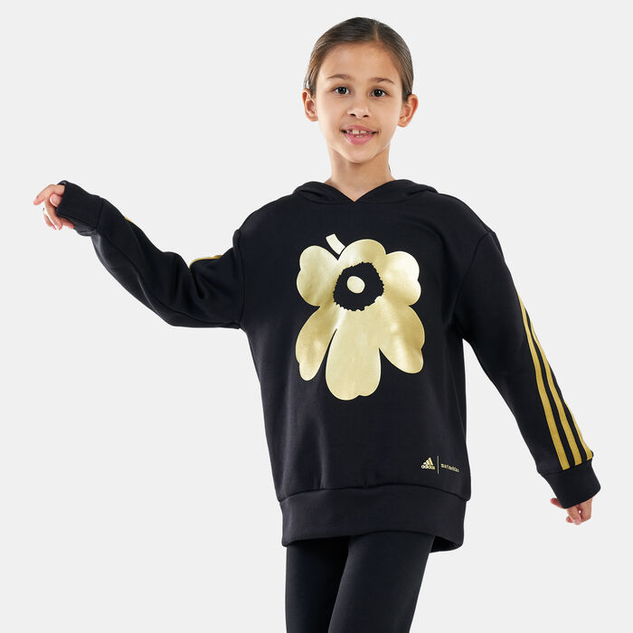 adidas Kids' Marimekko Primegreen 3-Stripes Hoodie Black adidas Kids' Marimekko Primegreen 3-Stripes Hoodie Black image number 0